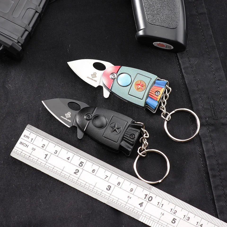 Mini Pocket Rocket Folding Knife Keychain