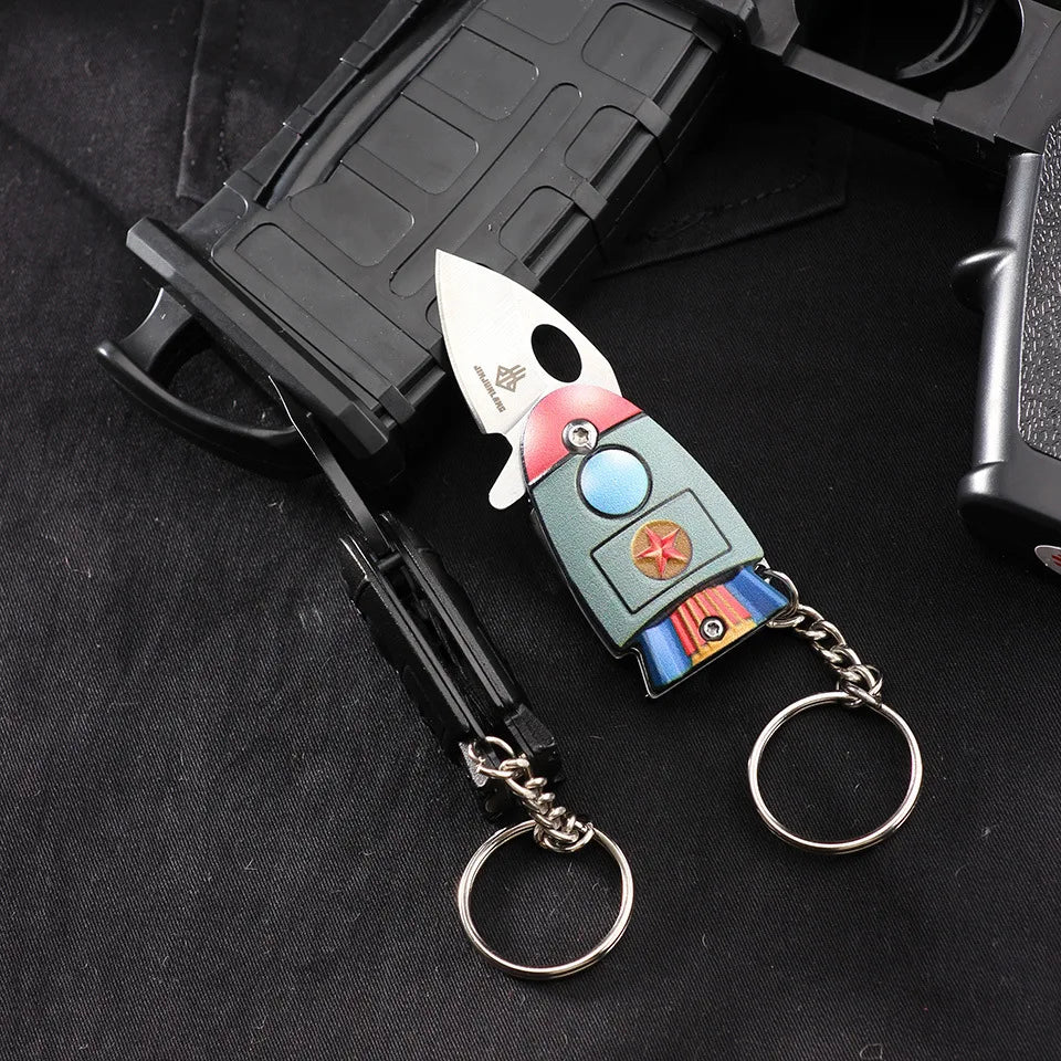 Mini Pocket Rocket Folding Knife Keychain