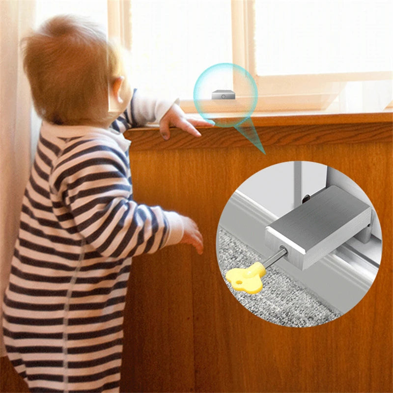 KK&FING Window lock stopper sliding window aluminum alloy safety lock child protection door and window anti-theft lock