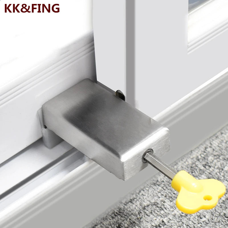 KK&FING Window lock stopper sliding window aluminum alloy safety lock child protection door and window anti-theft lock