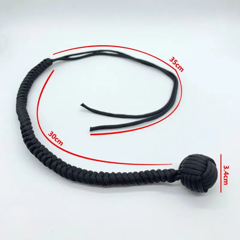 DIY Monkey Fist Whip Bracelet EDC Self-Defense Keychain with Steel Ball